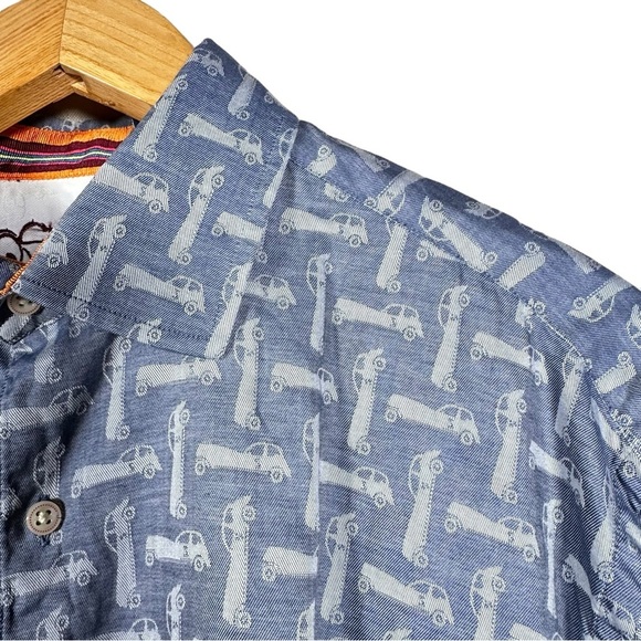 ROBERT GRAHAM Vintage Car Print Long Sleeve Button Down Shirt - Picture 6 of 10
